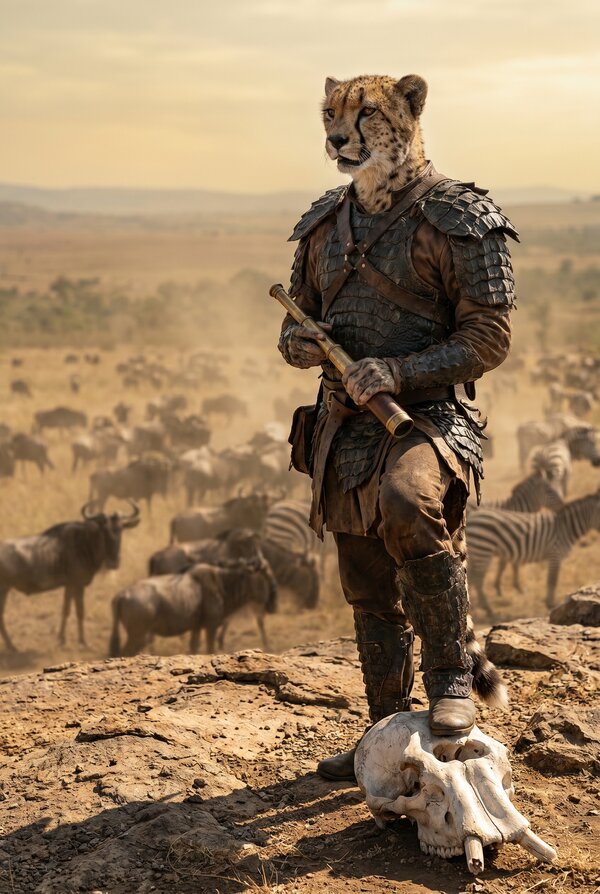 Cheetah Beastman scout on the plains