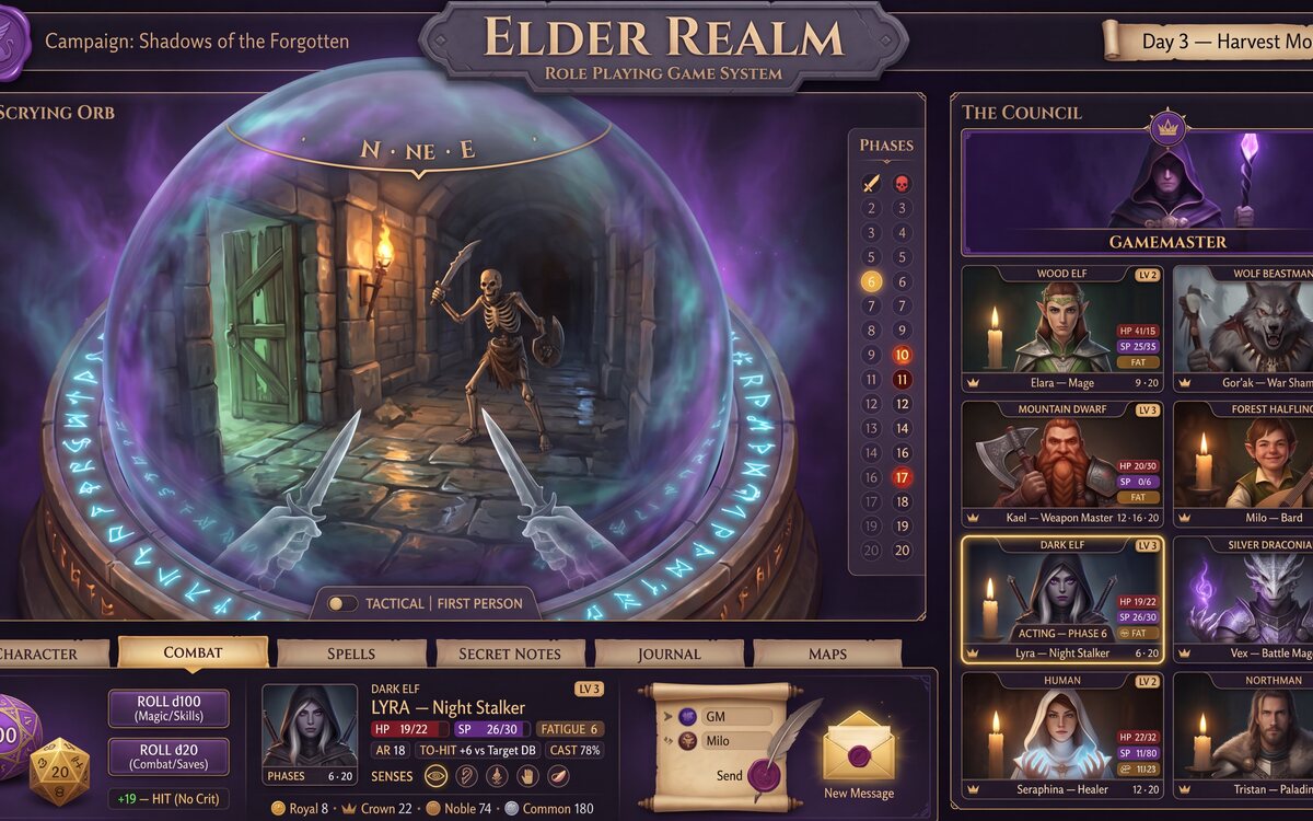 Animated 3D creature tokens on the board